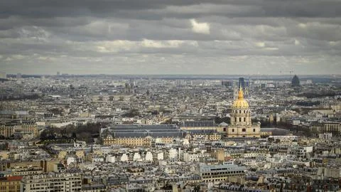 Paris skyline view from Eiffel Tower Stock Photos