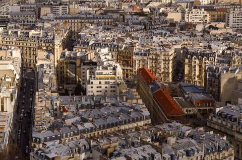 Paris skyline view from Eiffel Tower Stock Photos