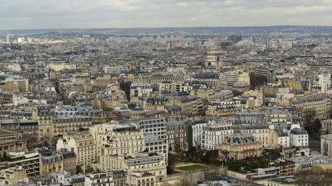 Paris skyline view from Eiffel Tower Stock Photos
