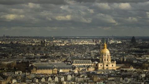Paris skyline view from Eiffel Tower Stock Photos