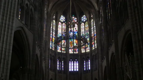 Paris St. Denis Cathedral Stock Footage 55796653