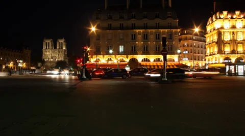 Paris ST MICHEL view to NOTRE DAME Timelapse Stock Footage 33339024