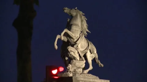 Paris, Stone Horse Stock Footage 44632837