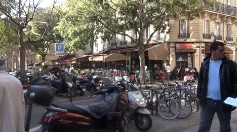 Paris street Stock Footage 12659190