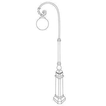 Paris street light vector icon in cartoon style on a white background Stock Illustration