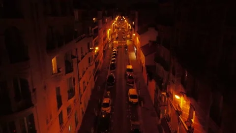 Paris street at night 스톡 동영상 160969814