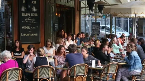 Paris Street Scene Stock Footage 203261302