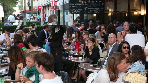 Paris Street Scene Stock Footage 203262424