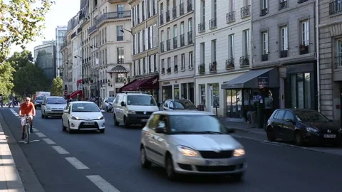 Paris Street Scene Stock Footage 203283435