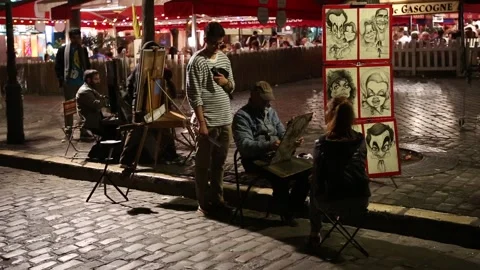 Paris Street Scene Stock Footage 203385163