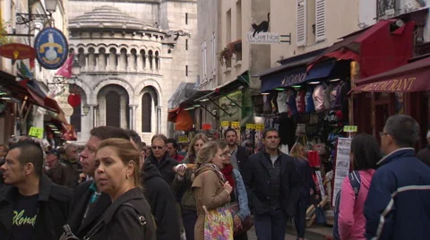 Paris street scene touristic area Stock Footage 59311909
