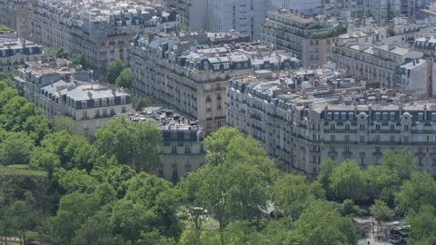 Paris street view from Eiffel Tower, France Stock Footage 313968317