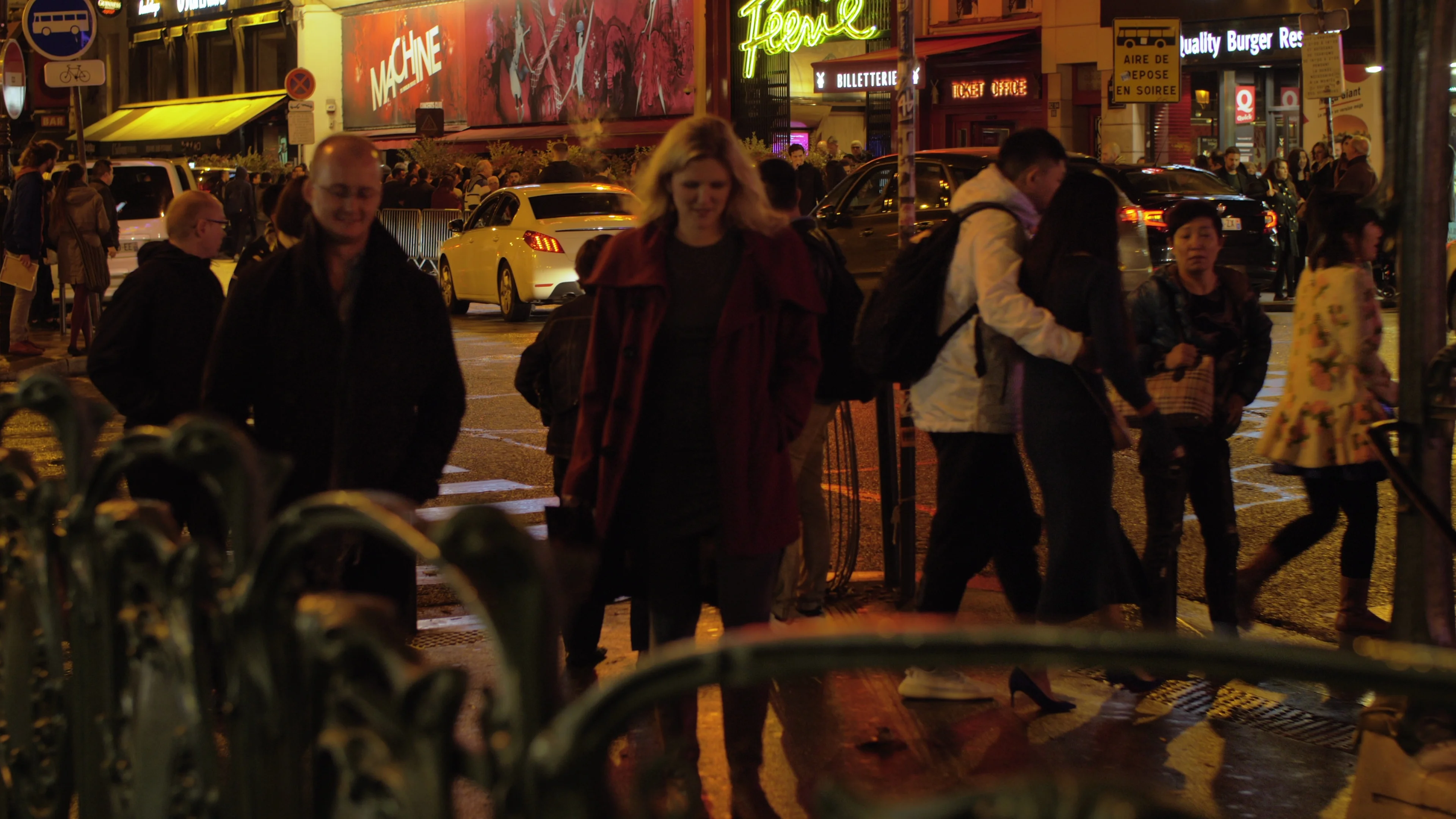 Paris Street View At Night Moulin Rouge Stock Video Pond5