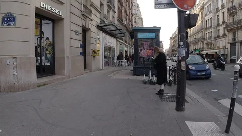 Paris Street walking hyper lapse Stock Footage 126653794