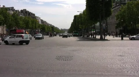 Paris streets 3 arc de triumph Stock-Footage 282754