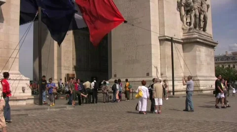 Paris streets 5 arc de triumph Stock-Footage 282756