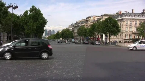 Paris streets 7 Champs-Elysées  Stock Footage 282759