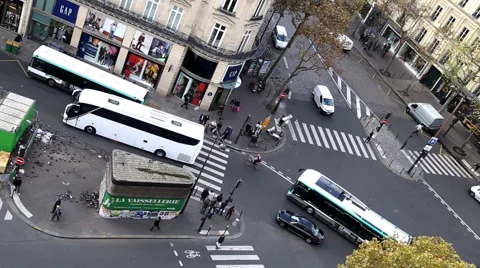 Paris streets from above Stock Footage 44182375