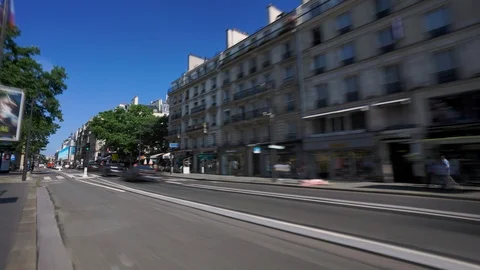 Paris streets hyperlapse Stock Footage 93036702