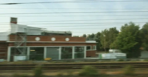 Paris suburb seen from train Stock-Footage 61957712