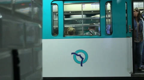 Paris subway people Stock Footage 4490163