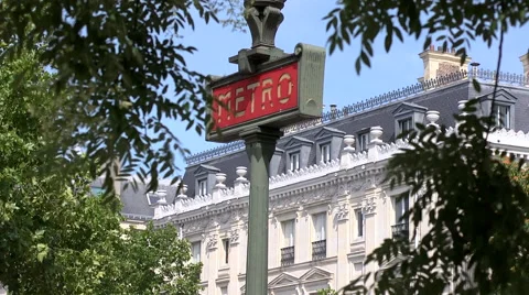 Paris Subway Sign Stock Footage 40422391