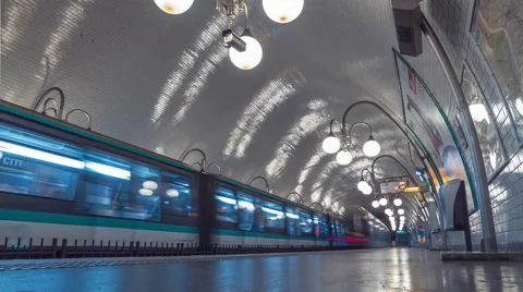 Paris subway time lapse Stock Footage 54276952