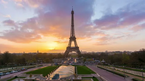 Paris Sunrise Stock Footage 58333852