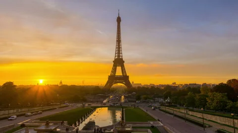 Paris sunrise timelapse Stock Footage 62897552