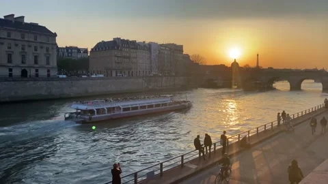 Paris Sunset Stock Footage 200792330