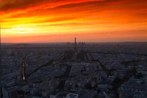 Paris at sunset Stock-Fotos