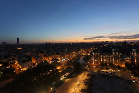 Paris at sunset Stock Photos