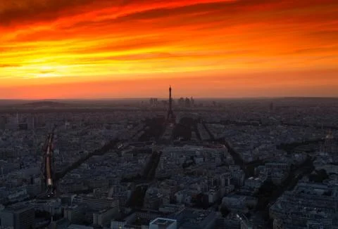 Paris at sunset Stock Photos