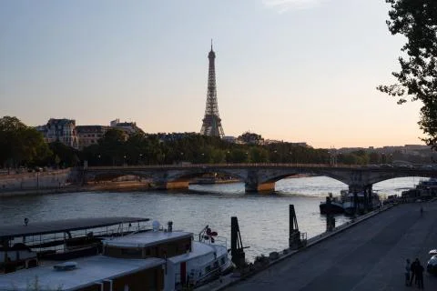 Paris at sunset 스톡 사진