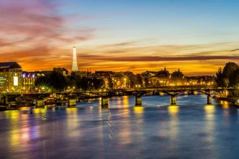 Paris Sunset Stock Photos
