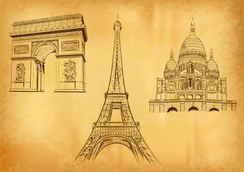 Paris symbols Stock Illustration