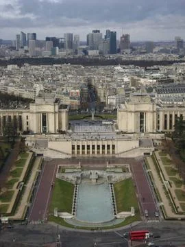 Paris symmetrical view from Eiffel Tower 스톡 사진