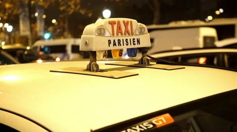 Paris taxi cab Stock Footage 45030618