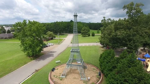 Paris Tennessee Eiffel Tower drone Video stock 90878388