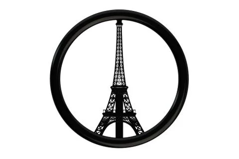Paris terror attacks symbol concept 스톡 일러스트