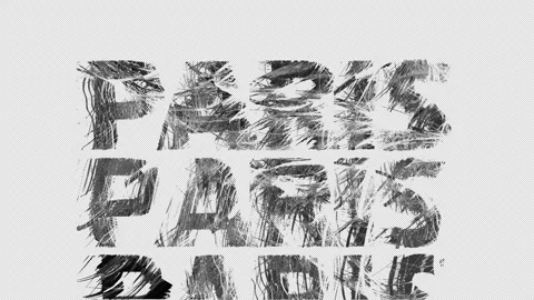 Paris Text Animation with Ink Texture, Transparent Background Stock Footage 346401029