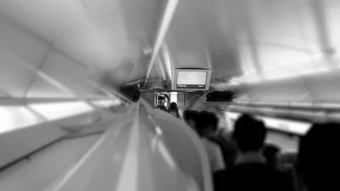 Paris text on digital display of a Eurostar train black and white Stock Footage 81549301