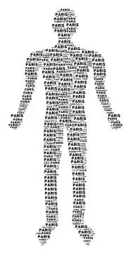 Paris Text Human Figure Stock Illustration