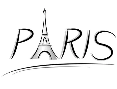 Paris text illustration Stock-Illustration