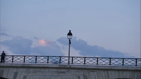 Paris time lapse during the blue hours. Stock Footage 93293048