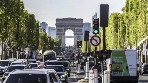 Paris, time lapse view of car traffic Stock Footage 58841106