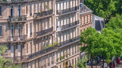 Paris timelapse. View from Arab World Institute Institut du Monde Arabe building Stock Footage 236934207