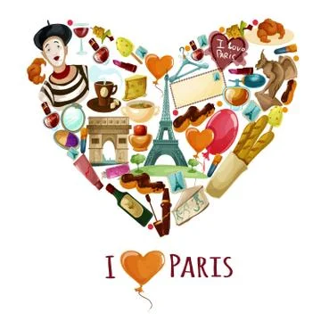 Paris Touristic Poster Stock Illustration