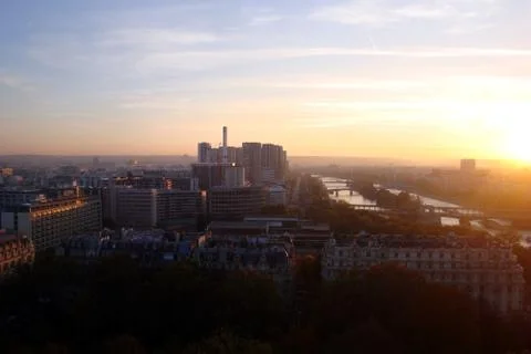 Paris from the tower during a sunset Stock Photos