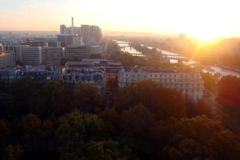 Paris from the tower during a sunset Foto stock